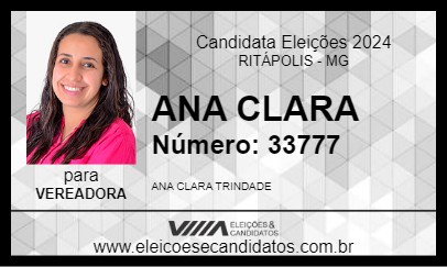 Candidato ANA CLARA 2024 - RITÁPOLIS - Eleições