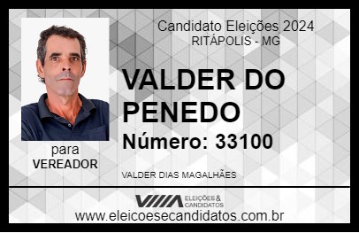 Candidato VALDER DO PENEDO 2024 - RITÁPOLIS - Eleições