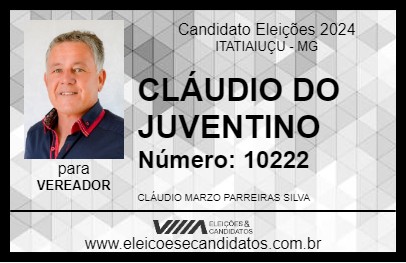 Candidato CLÁUDIO DO JUVENTINO 2024 - ITATIAIUÇU - Eleições