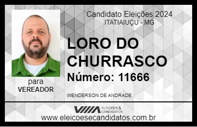 Candidato LORO DO CHURRASCO 2024 - ITATIAIUÇU - Eleições