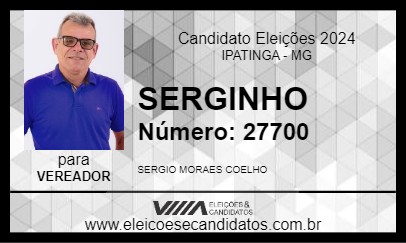 Candidato SERGINHO 2024 - IPATINGA - Eleições