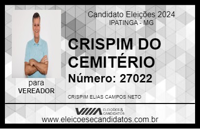 Candidato CRISPIM DO CEMITÉRIO 2024 - IPATINGA - Eleições