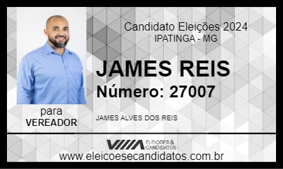 Candidato JAMES REIS 2024 - IPATINGA - Eleições