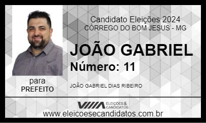 Candidato JOÃO GABRIEL 2024 - CÓRREGO DO BOM JESUS - Eleições