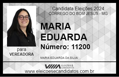 Candidato MARIA EDUARDA 2024 - CÓRREGO DO BOM JESUS - Eleições