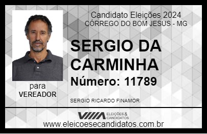 Candidato SERGIO DA CARMINHA 2024 - CÓRREGO DO BOM JESUS - Eleições