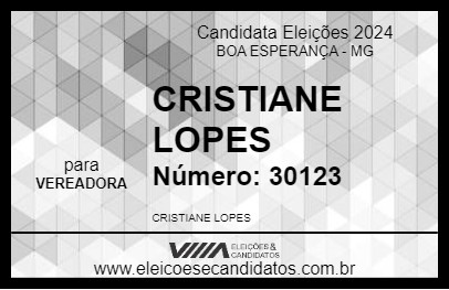 Candidato CRISTIANE LOPES 2024 - BOA ESPERANÇA - Eleições