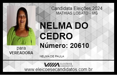 Candidato NELMA DO CEDRO 2024 - MATHIAS LOBATO - Eleições