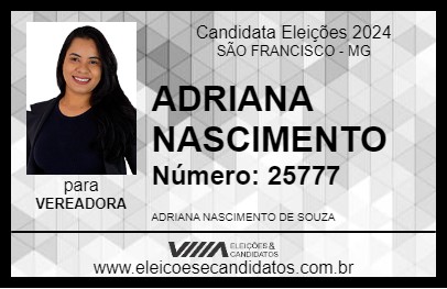 Candidato ADRIANA NASCIMENTO 2024 - SÃO FRANCISCO - Eleições