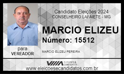 Candidato MARCIO ELIZEU 2024 - CONSELHEIRO LAFAIETE - Eleições