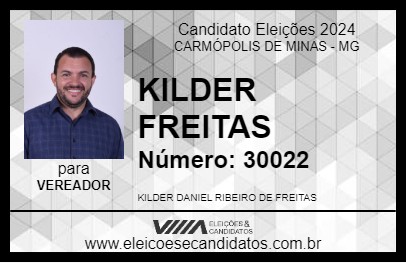 Candidato KILDER FREITAS 2024 - CARMÓPOLIS DE MINAS - Eleições