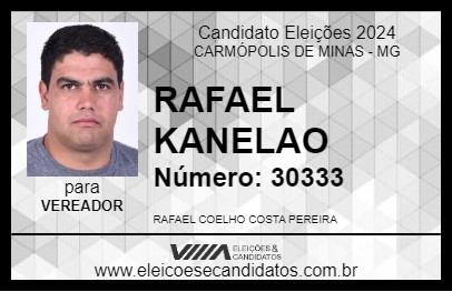 Candidato RAFAEL KANELAO 2024 - CARMÓPOLIS DE MINAS - Eleições