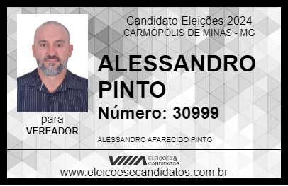 Candidato ALESSANDRO PINTO 2024 - CARMÓPOLIS DE MINAS - Eleições