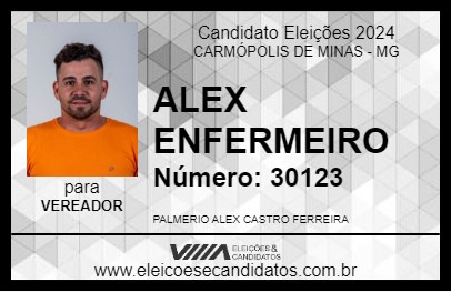 Candidato ALEX ENFERMEIRO 2024 - CARMÓPOLIS DE MINAS - Eleições