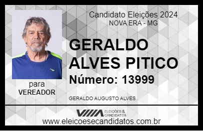 Candidato GERALDO ALVES PITICO 2024 - NOVA ERA - Eleições