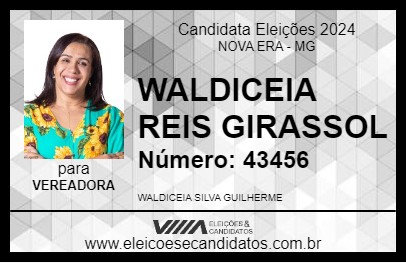 Candidato WALDICEIA REIS GIRASSOL 2024 - NOVA ERA - Eleições