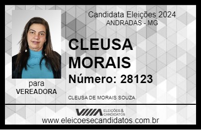 Candidato CLEUSA MORAIS 2024 - ANDRADAS - Eleições