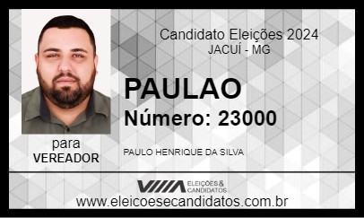 Candidato PAULAO 2024 - JACUÍ - Eleições