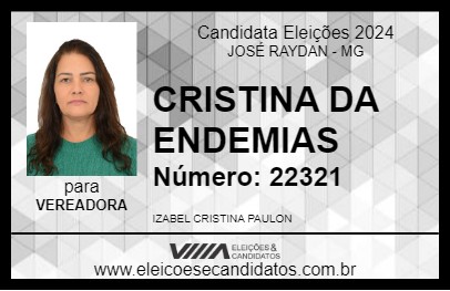 Candidato CRISTINA DA ENDEMIAS 2024 - JOSÉ RAYDAN - Eleições