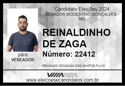 Candidato REINALDINHO DE ZAGA 2024 - SENADOR MODESTINO GONÇALVES - Eleições