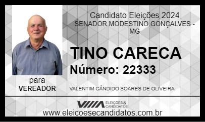 Candidato TINO CARECA 2024 - SENADOR MODESTINO GONÇALVES - Eleições