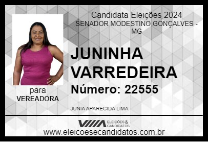 Candidato JUNINHA VARREDEIRA 2024 - SENADOR MODESTINO GONÇALVES - Eleições