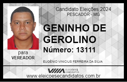 Candidato GENINHO DE GEROLINO 2024 - PESCADOR - Eleições