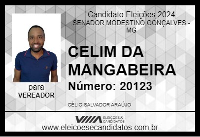 Candidato CELIM DA MANGABEIRA 2024 - SENADOR MODESTINO GONÇALVES - Eleições