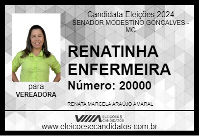 Candidato RENATINHA ENFERMEIRA 2024 - SENADOR MODESTINO GONÇALVES - Eleições