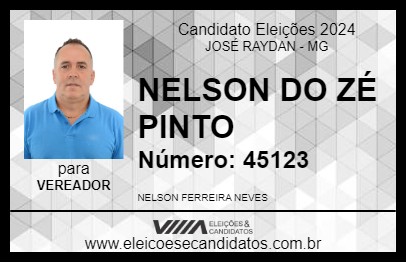 Candidato NELSON DO ZÉ PINTO 2024 - JOSÉ RAYDAN - Eleições