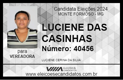 Candidato LUCIENE DAS CASINHAS 2024 - MONTE FORMOSO - Eleições