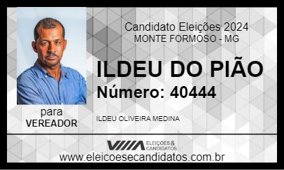 Candidato ILDEU DO PIÃO 2024 - MONTE FORMOSO - Eleições