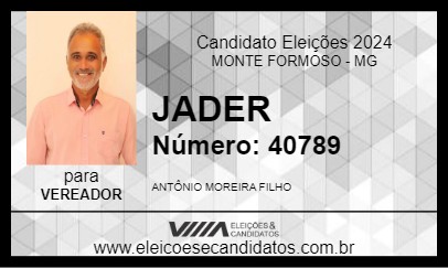 Candidato JADER 2024 - MONTE FORMOSO - Eleições