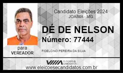 Candidato DÉ DE NELSON 2024 - JOAÍMA - Eleições