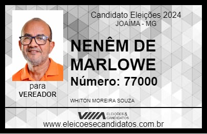 Candidato NENÊM DE MARLOWE 2024 - JOAÍMA - Eleições