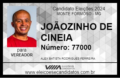 Candidato JOÃOZINHO DE CINEIA 2024 - MONTE FORMOSO - Eleições