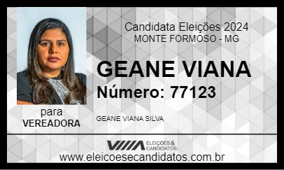 Candidato GEANE VIANA 2024 - MONTE FORMOSO - Eleições