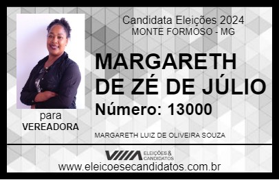 Candidato MARGARETH DE ZÉ DE JÚLIO 2024 - MONTE FORMOSO - Eleições