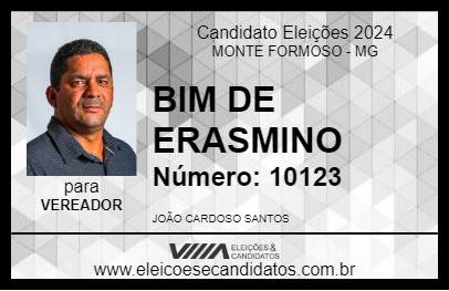 Candidato BIM DE ERASMINO 2024 - MONTE FORMOSO - Eleições