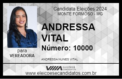 Candidato ANDRESSA VITAL 2024 - MONTE FORMOSO - Eleições