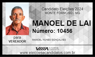 Candidato MANOEL DE LAI 2024 - MONTE FORMOSO - Eleições