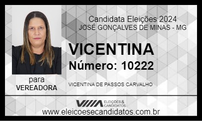 Candidato VICENTINA 2024 - JOSÉ GONÇALVES DE MINAS - Eleições