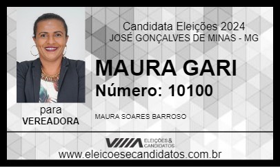 Candidato MAURA GARI 2024 - JOSÉ GONÇALVES DE MINAS - Eleições