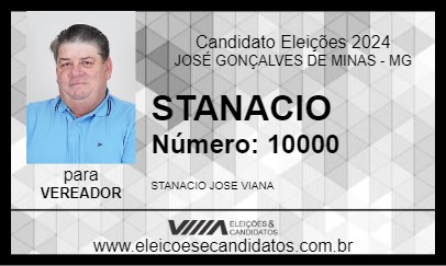 Candidato STANACIO 2024 - JOSÉ GONÇALVES DE MINAS - Eleições