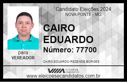 Candidato CAIRO EDUARDO 2024 - NOVA PONTE - Eleições