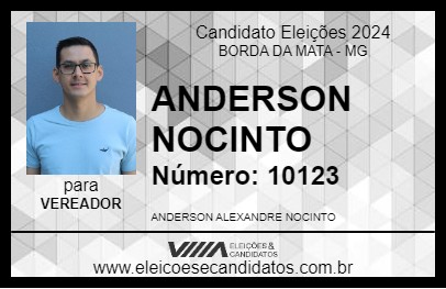 Candidato ANDERSON NOCINTO 2024 - BORDA DA MATA - Eleições