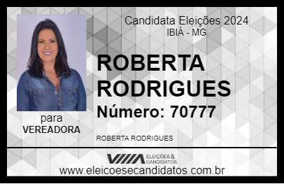 Candidato ROBERTA RODRIGUES 2024 - IBIÁ - Eleições