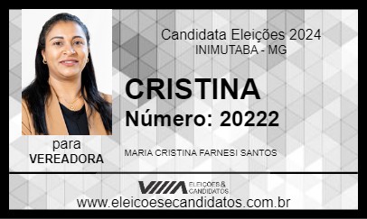 Candidato CRISTINA 2024 - INIMUTABA - Eleições