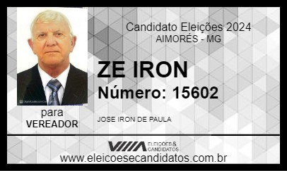 Candidato ZE IRON 2024 - AIMORÉS - Eleições