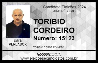 Candidato TORIBIO CORDEIRO 2024 - AIMORÉS - Eleições